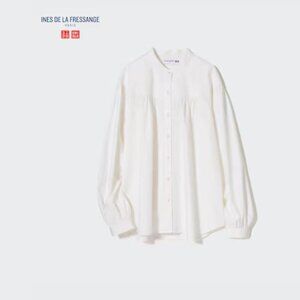 NWT INES DE LA FRESSANGE IDLF Volume Long Sleeve Blouse White XS